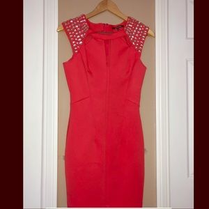 Jeweled Tangerine Cocktail Dress